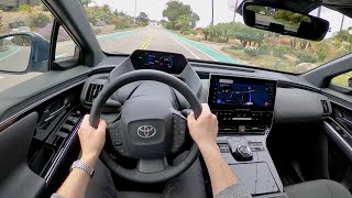 2023 Toyota bZ4X All-Electric SUV (AWD XLE) - POV Test Drive (Binaural Audio)