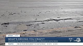 Can CDOT explain why rebar is showing on the Meadows I-25 bridge in Castle Rock?