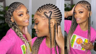 The BEST Blonde Ombré for this TRENDING heart lemonade braids | Leeven Hair