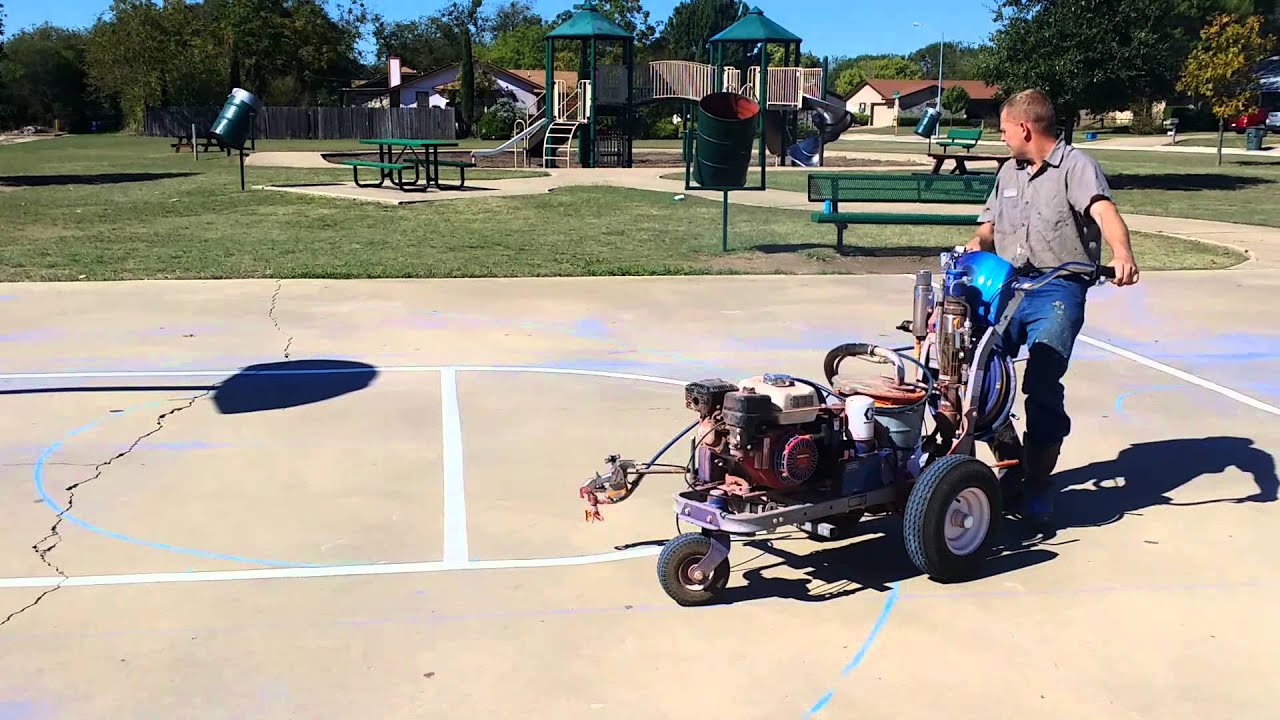 Parking Lot Striping Basketball Court - YouTube