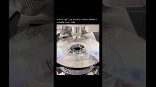 Microscopic look inside a CD reveals how it actually stores data. #science #microtech #microscope