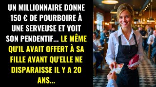 MILLIONNAIRE DONNE 150 EUROS À UNE SERVEUSE ET DÉCOUVRE LE PENDENTIF QU'IL AVAIT OFFERT À SA...