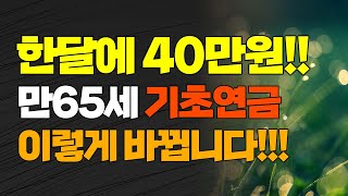 한달에 40만원!!! 만65세 기초연금 이렇게 바뀝니다!!!