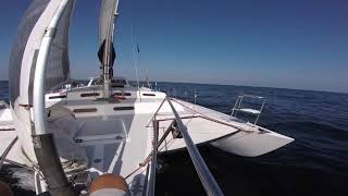 Cross 42 Trimaran Cherokee Sailing The SoCal Coast.