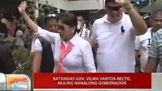 UB: Batangas Gov. Vilma Santos-Recto, muling nanalong gobernador