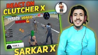 REACT ON😲 @Clutcher_x263 VS SIDAR X PUBG LITE FASTEST PLAYER|PUBG LITE REACTION VIDEO|SARKAR X