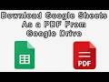 How to Save Google Sheets as a PDF
