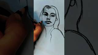 how to draw girl charcoal pencil drawing #art #youtubeshorts #drawing #viral #shorts #shortsfeed