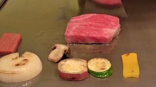 Between A4 and A5 Omi beef steak loin course | teppanyaki in Japan