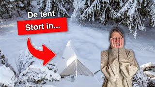 De tent is ingestort tijdens een Zweedse sneeuwstorm...