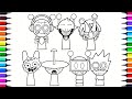 Incredibox SPRUNKI Coloring Pages / How to Color ALL Sprunki Phase 2 / NCS Music