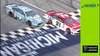 Close quarters racing with Harvick leads to some damage for Blaney