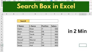 How to Create a Search Bar in Excel (in two minutes)