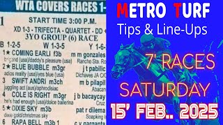 MMTCI LIVE RACING KARERA TIPS FOR SATURDAY | FEB. 15, 2025 | 3:00 PM START | 7 RACES