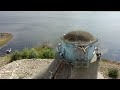 an old pumping station on the volga in 4k. centennial pumping station. filming may august.