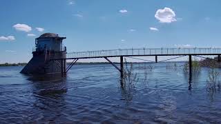 An old pumping station on the Volga in 4k. Centennial pumping station. Filming May - August.