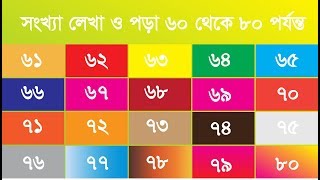 সংখ্যা লেখা ও পড়া ৬১ থেকে ৮০ পর্যন্ত monaim100