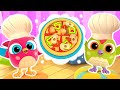 Hop Hop the owl cooks toy pizza! New baby cartoons for kids. Funny stories for babies.