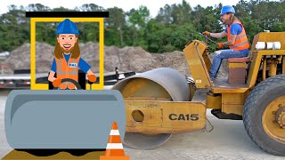 Road Roller with Handyman Hal | Construction for Kids | Learn about Rollers