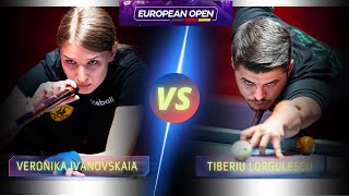 VERONIKA IVANOVSKAIA VS  TIBERIU LORGULESCU | 2022 EUROPEAN OPEN #billiards #9ballpool #highlights