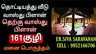 தெற்கு பார்த்த தொட்டியத்து வீடு வாஸ்து பிளான், 161குழி,SOUTH FACE VASTHU PLAN ##161kuli #southplan