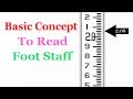 How To Read Reading on Foot Staff Level Rod -  Reading The Level Rod