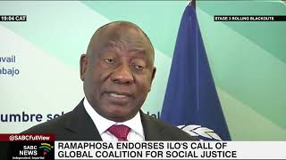 Ramaphosa endorses ILO's call for global coalition for social justice