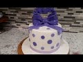 purple polka dots cake tutorial