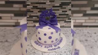 purple polka dots cake tutorial