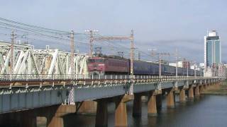 4002ﾚ　寝台特急「日本海」　EF81-101号機+24系25形9両　新大阪～大阪駅通過