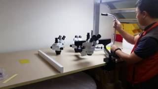 Lucky zoom Clamp Stand Trinocular Microscope Installation