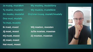 Ja muszę, musiałem + inne zaimki; Ik moet, moest, hoefde. Niderlandzki/holenderski.