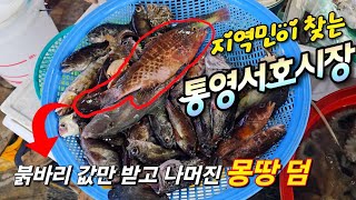 올랐다지만 그래도 싸요~  통영 서호시장과 도천위판장 서둘러 가세요~  점심때면 파장입니다.