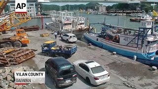 Arch bridge falls in Taiwan bay, divers search for victims