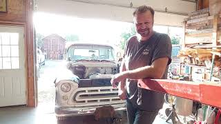 Engine swap in the 1957 Chevy Flame Truck \