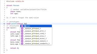 C Tutorial 23: Structs