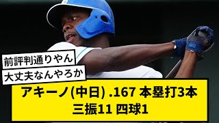 【主砲】アキーノ(中日) .167 本塁打3本 三振11 四球1【なんJ反応】【プロ野球反応集】【1分動画】【5chスレ】