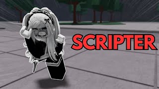 TRYING To BEAT a SCRIPTER In My GF's Account In The Strongest Battlegrounds