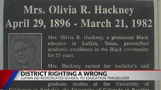 'Important that it go back': Lufkin ISD rededicates Hackney School