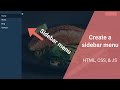 Learn how to create a slide-in and out sidebar menu with HTML, CSS, and JavaScript