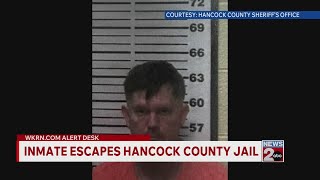 Search continues for Hancock County inmate