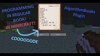 Programming right in the book! Plugin Minecraft AlgorithmBooks #pluginMaker
