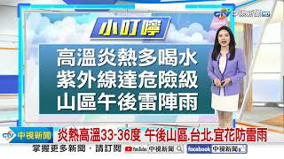 【李琹氣象報報】全台天氣晴中午炎熱! 山區.宜蘭午後局部雨│中視晨間氣象 20240802