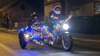 Christmas lights on Velorex sidecar - Merry Christmas!