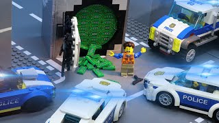 Lego City Bank Robbery: Police Protect Secret Big Safe | Lego Stop Motion