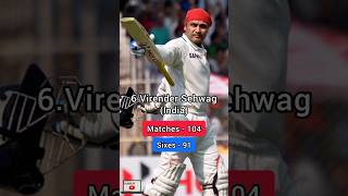 Top 10 Cricket Players Who Hit Most Sixes in Test cricket #shorts #testcricket #mostsixes #sixers