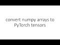 convert numpy arrays to PyTorch tensors