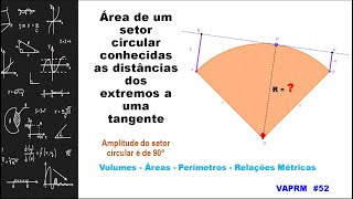 Área de um setor circular conhecidas as distâncias dos extremos a uma tangente VAPRM #52