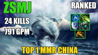 TOP 1 MMR CHINA - ZSMJ 8009 Plays Morphling WITH 24 KILLS 791 GPM - Dota 2 Ranked