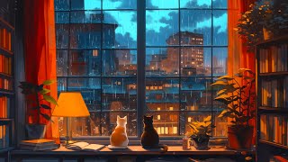 Lofi With My Cat || Winter Rain 🌧️❄️ lofi mix - lofi rain ☔🐈‍⬛ Rainy Lofi vibes for a calm night